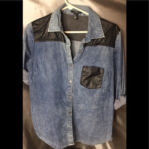 Forever 21 top w/ leather pocket